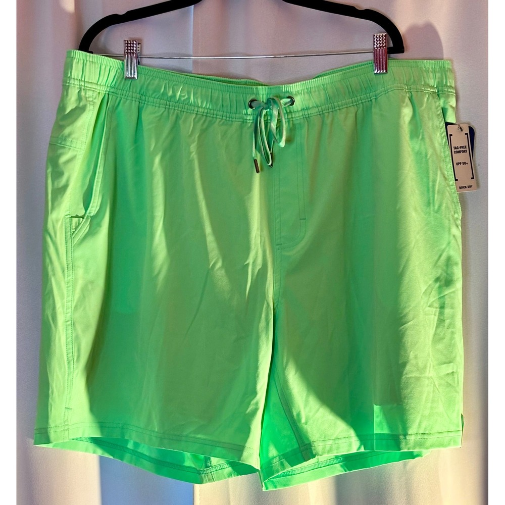 George Athletic Jammer Shorts Mint Spark Neon Green 2XL 44-46 7" Inseam NWT